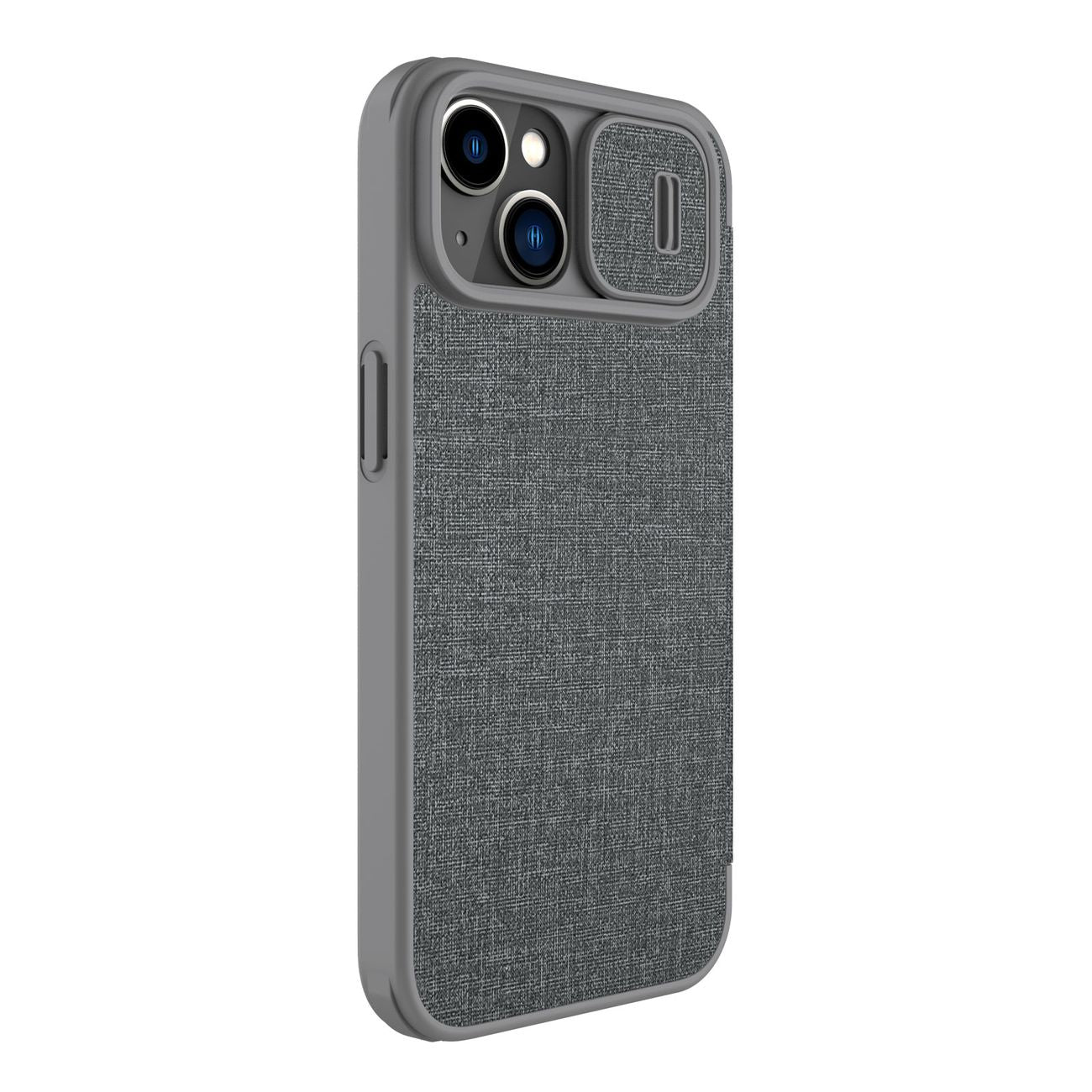Nillkin Qin Cloth Pro dėklas iPhone 14 Plus – pilkas