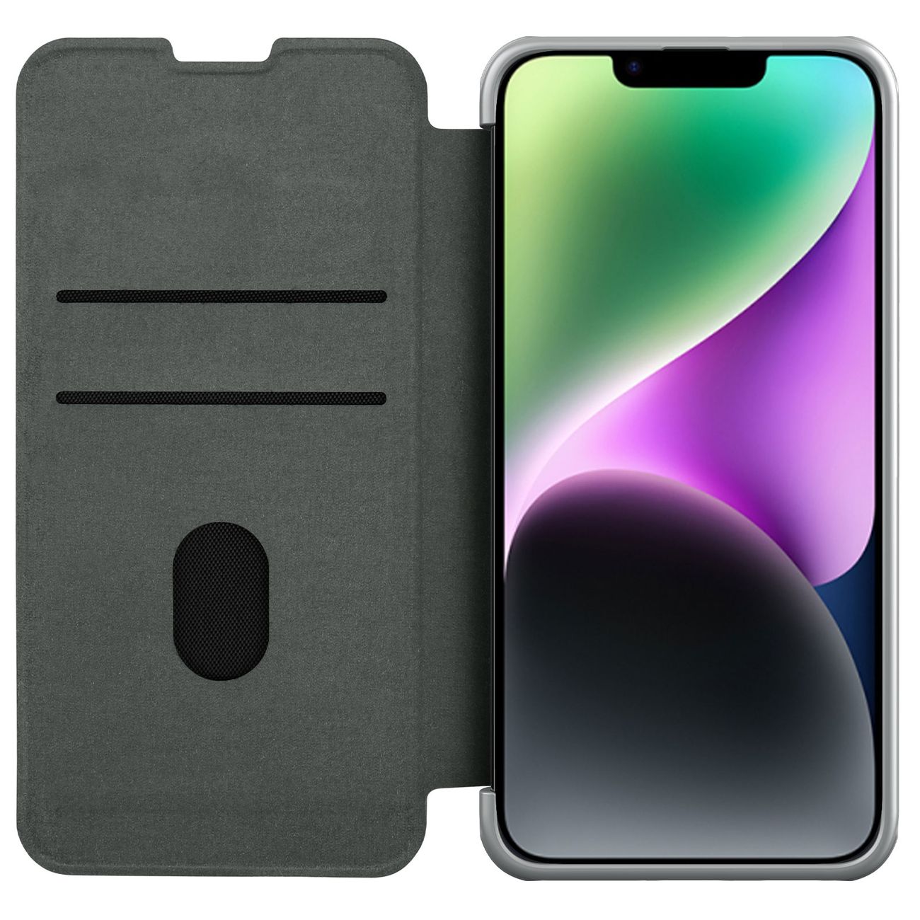 Nillkin Qin Cloth Pro dėklas iPhone 14 Plus – pilkas