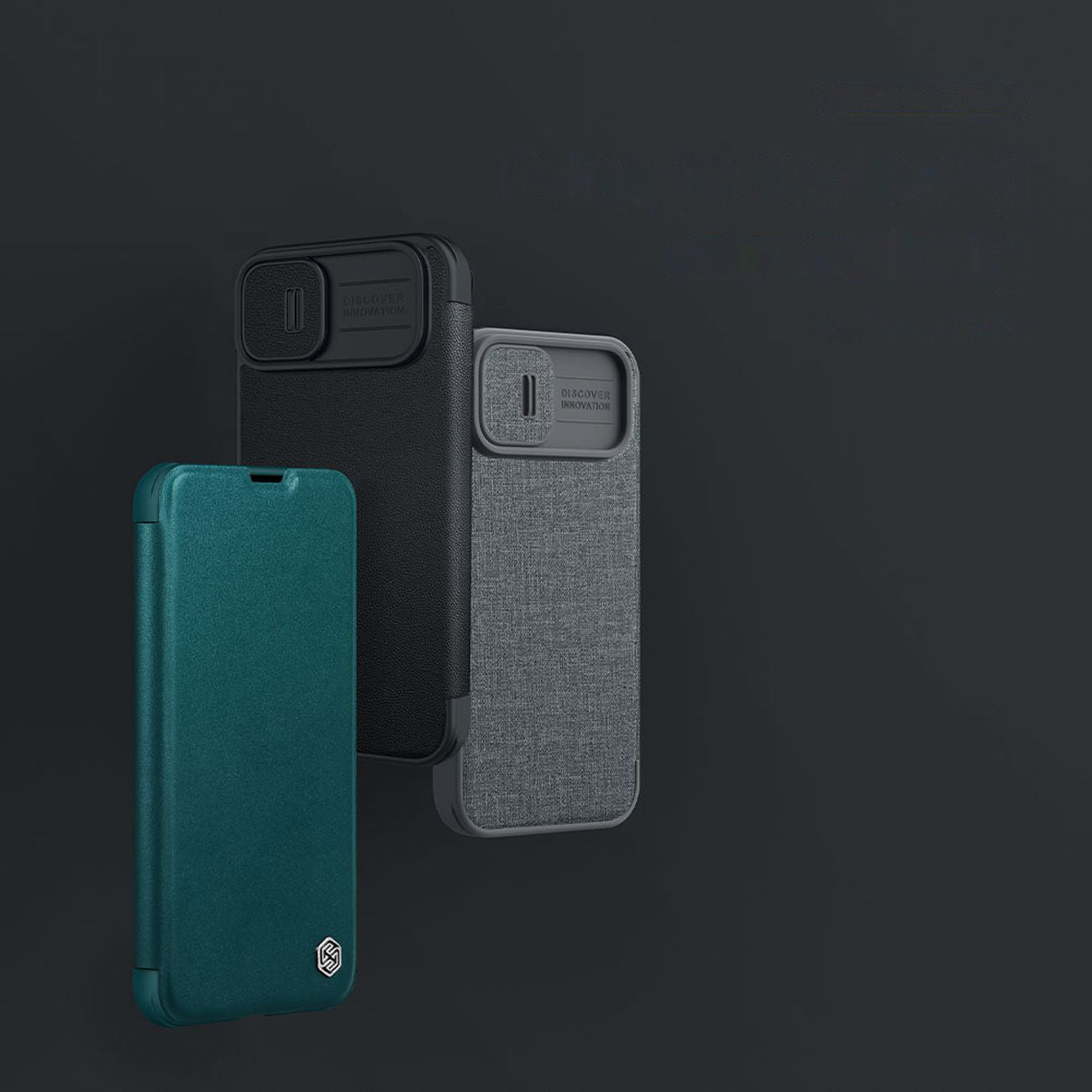 Nillkin Qin Cloth Pro dėklas iPhone 14 Plus – pilkas