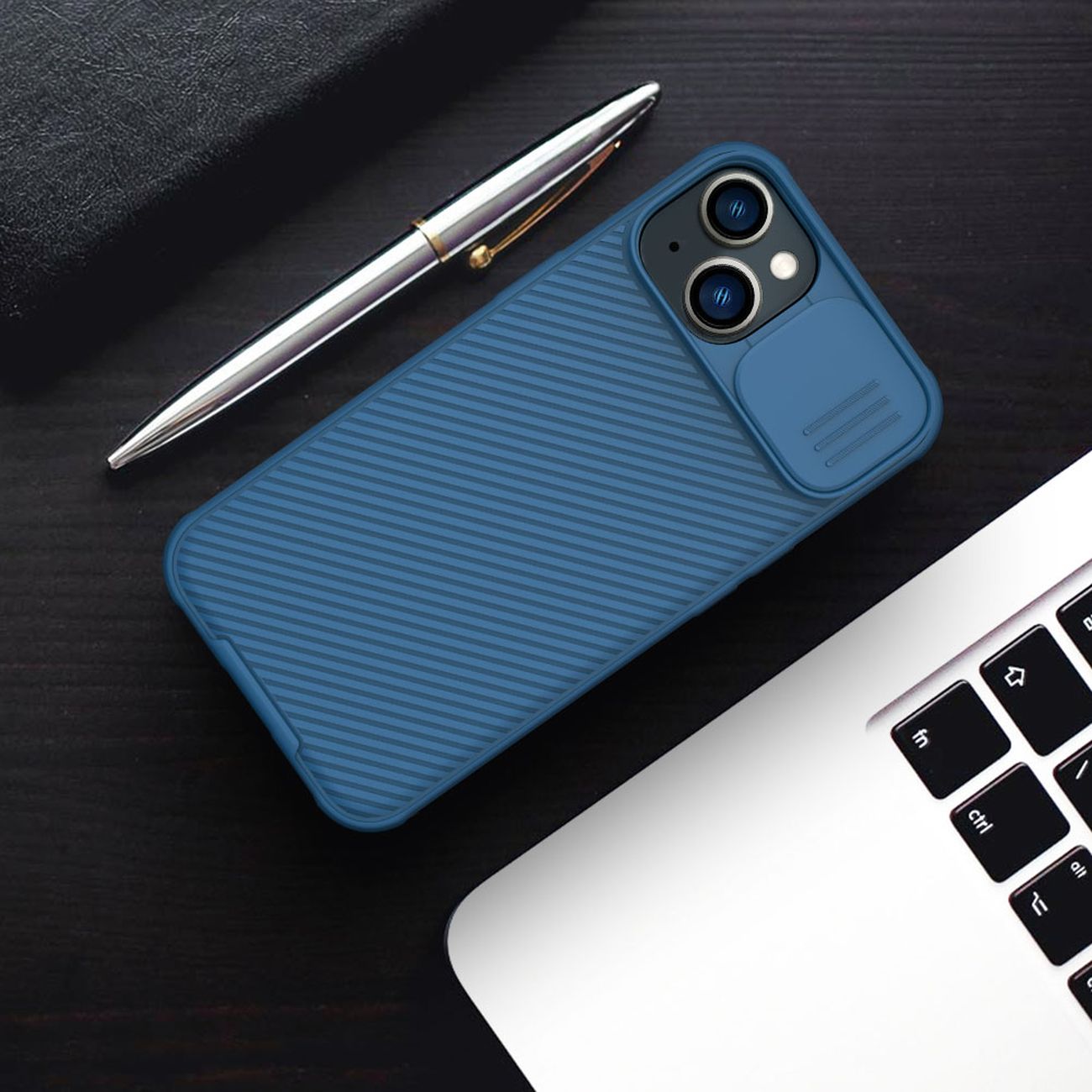 Nillkin CamShield Pro dėklas iPhone 14 Plus – mėlynas