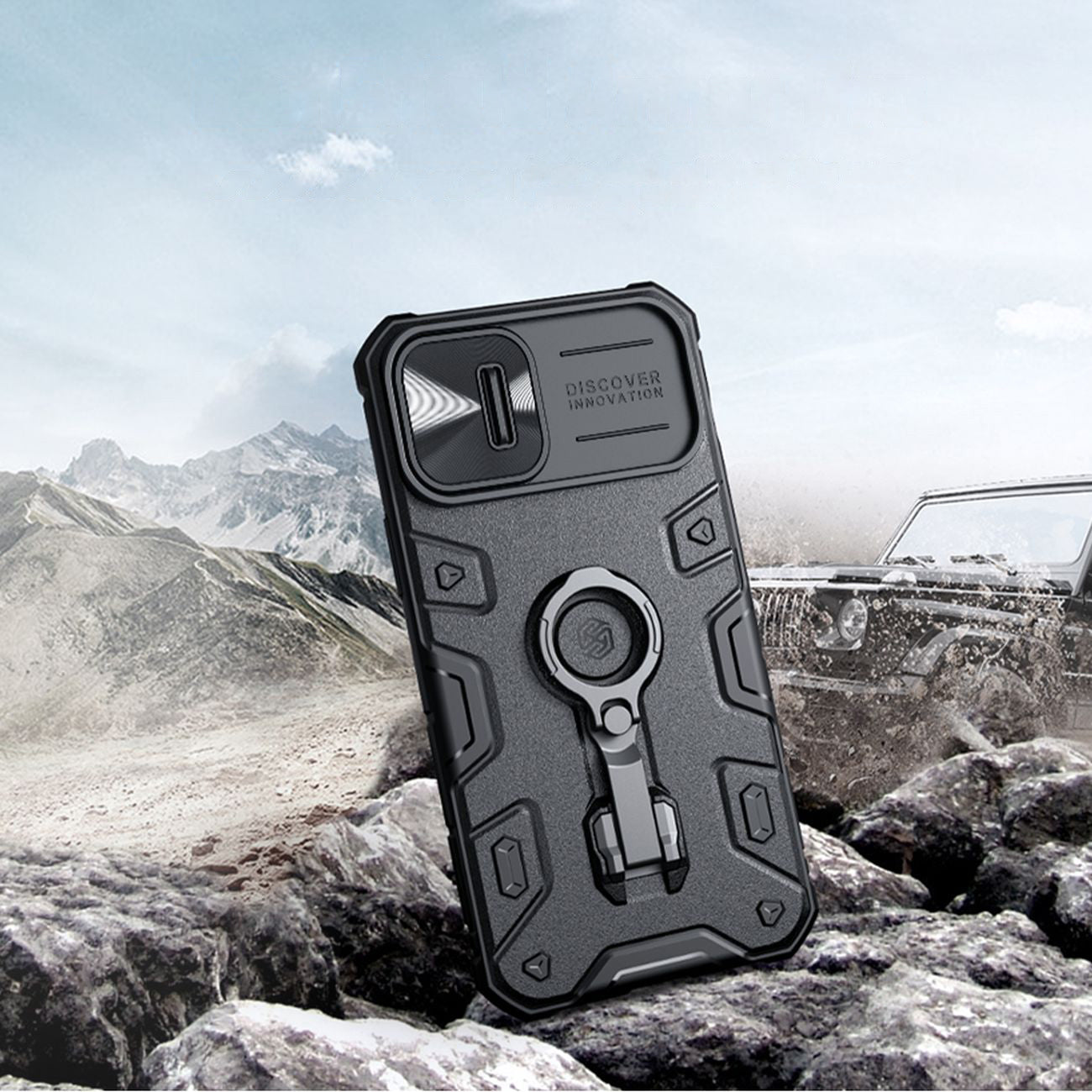 Nillkin CamShield Armor Pro dėklas iPhone 14 Plus – juodas