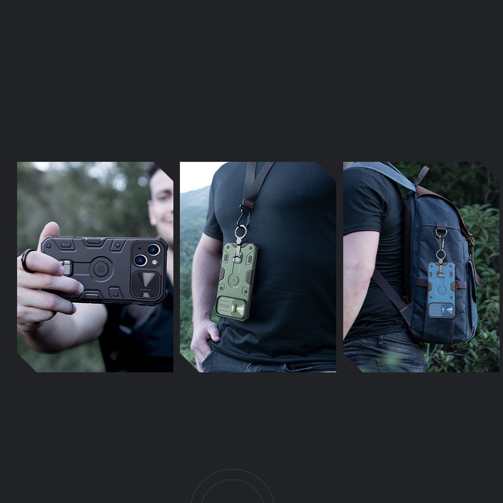 Nillkin CamShield Armor Pro dėklas iPhone 14 Plus – mėlynas
