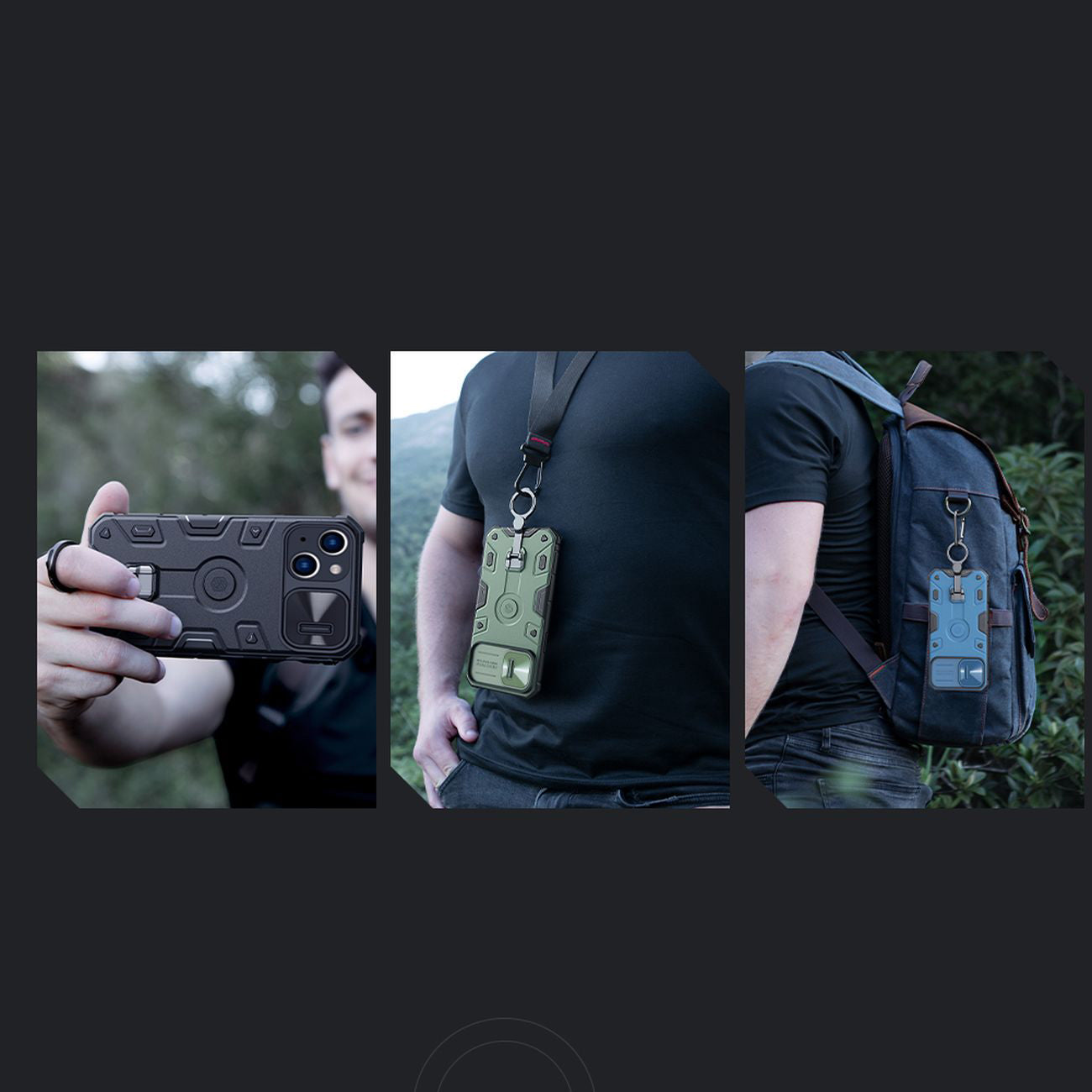 Nillkin CamShield Armor Pro dėklas iPhone 14 Plus – mėlynas