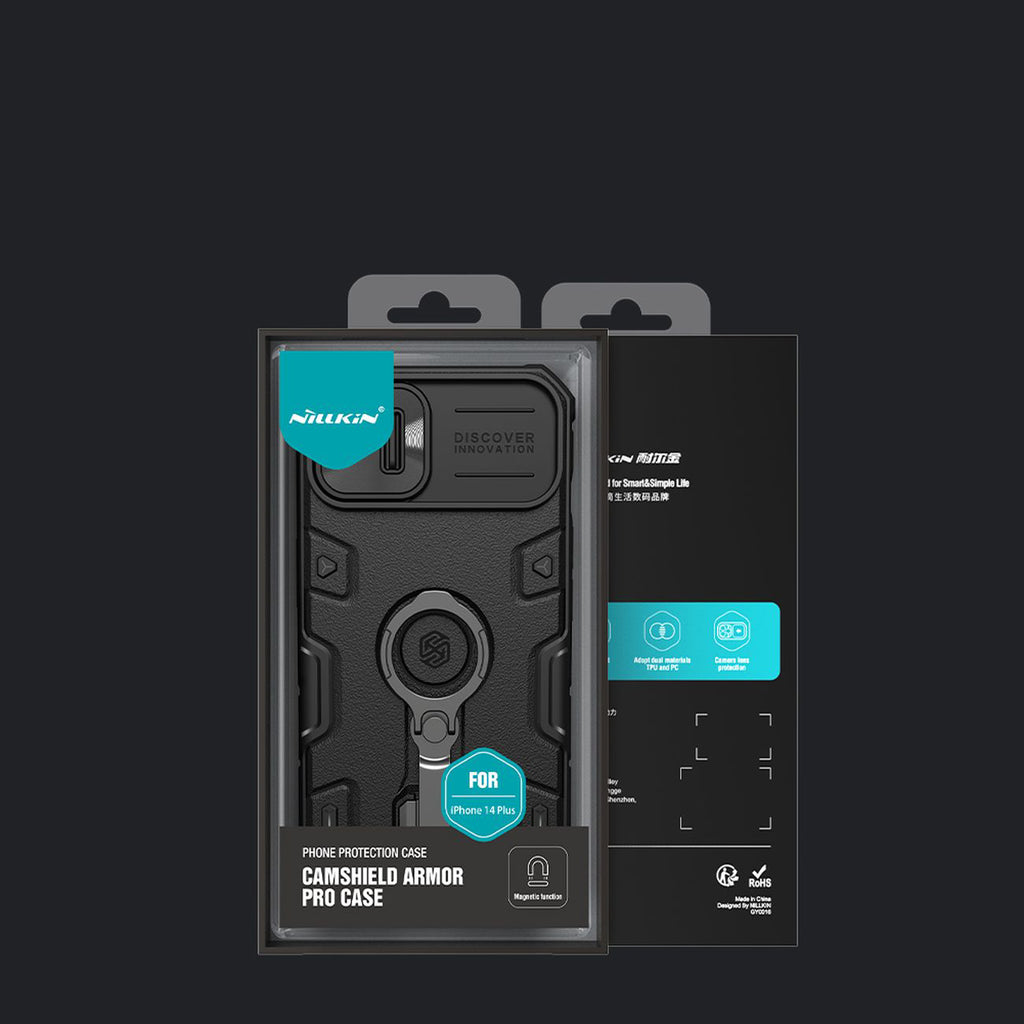 Nillkin CamShield Armor Pro MagSafe dėklas iPhone 14 Plus – juodas