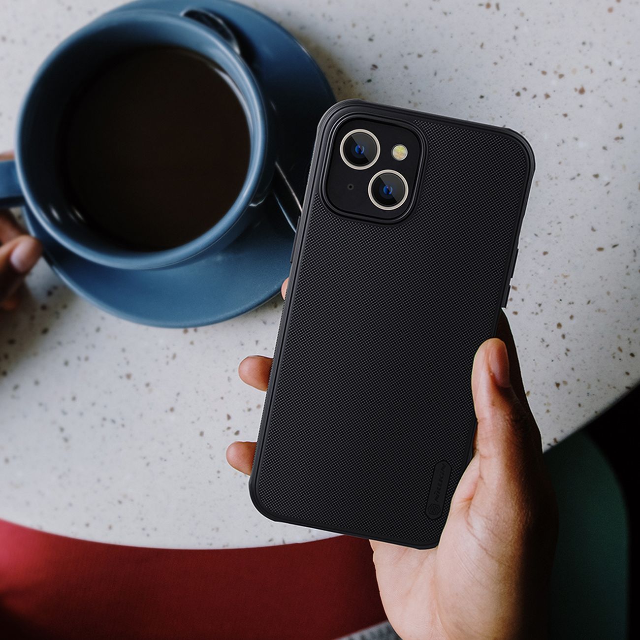 Nillkin Super Frosted Shield Pro dėklas iPhone 14 Plus – mėlynas
