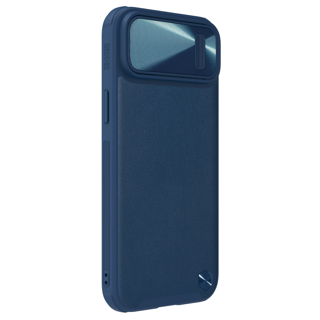 Nillkin CamShield Leather S dėklas iPhone 14 Plus – mėlynas