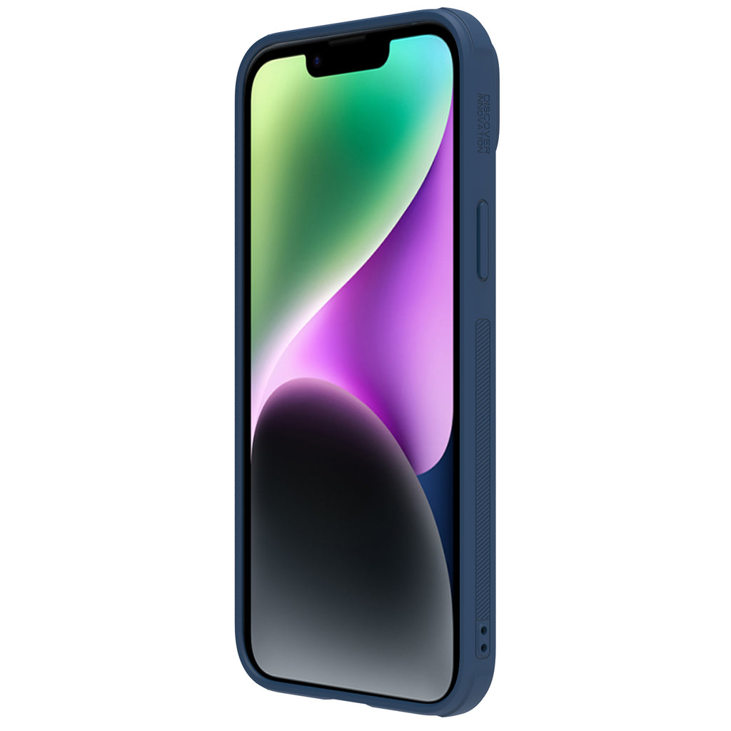 Nillkin CamShield Leather S dėklas iPhone 14 Plus – mėlynas
