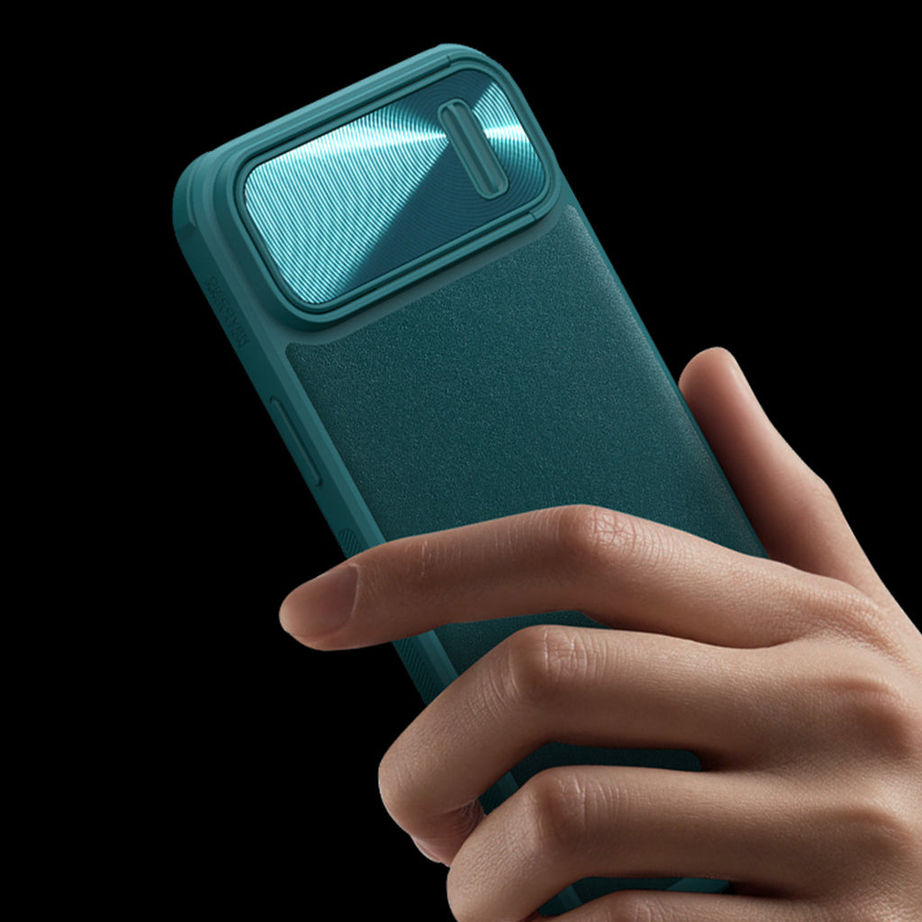 Nillkin CamShield Leather S dėklas iPhone 14 Plus – žalias