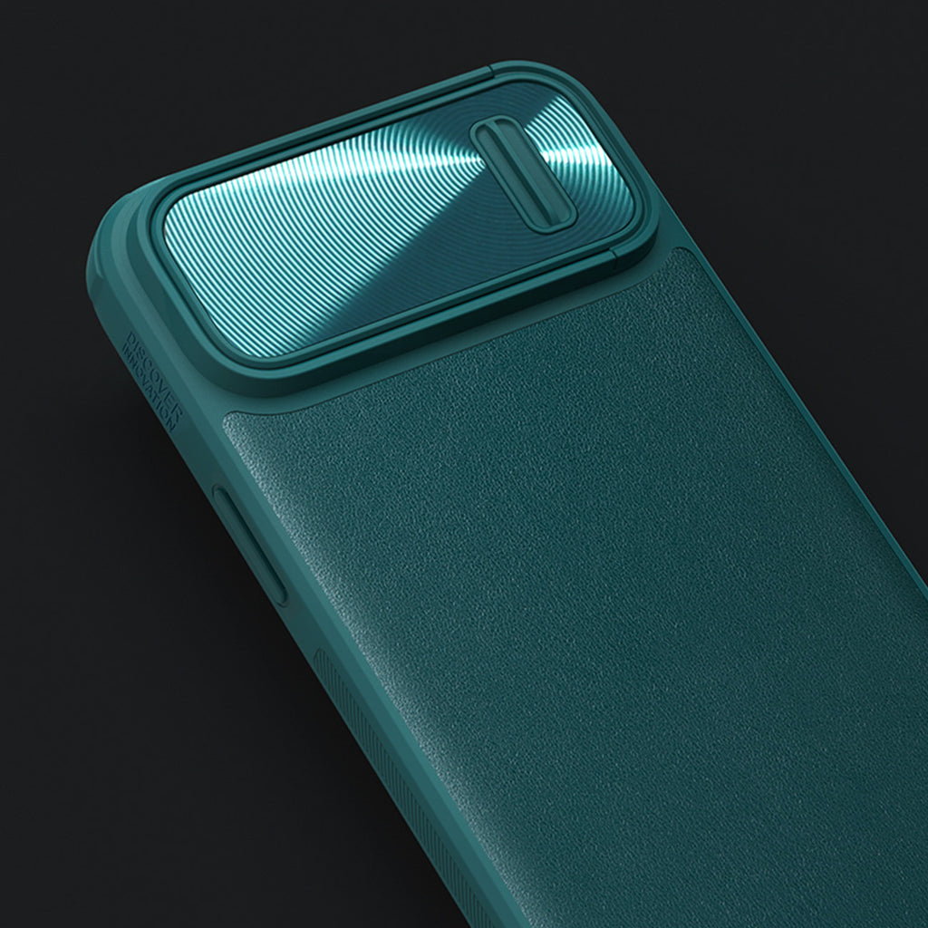 Nillkin CamShield Leather S dėklas iPhone 14 Plus – žalias