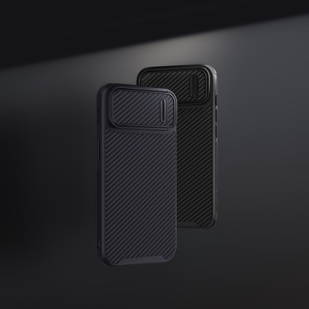 Nillkin dėklas iPhone 14 su kameros dangteliu – juodas