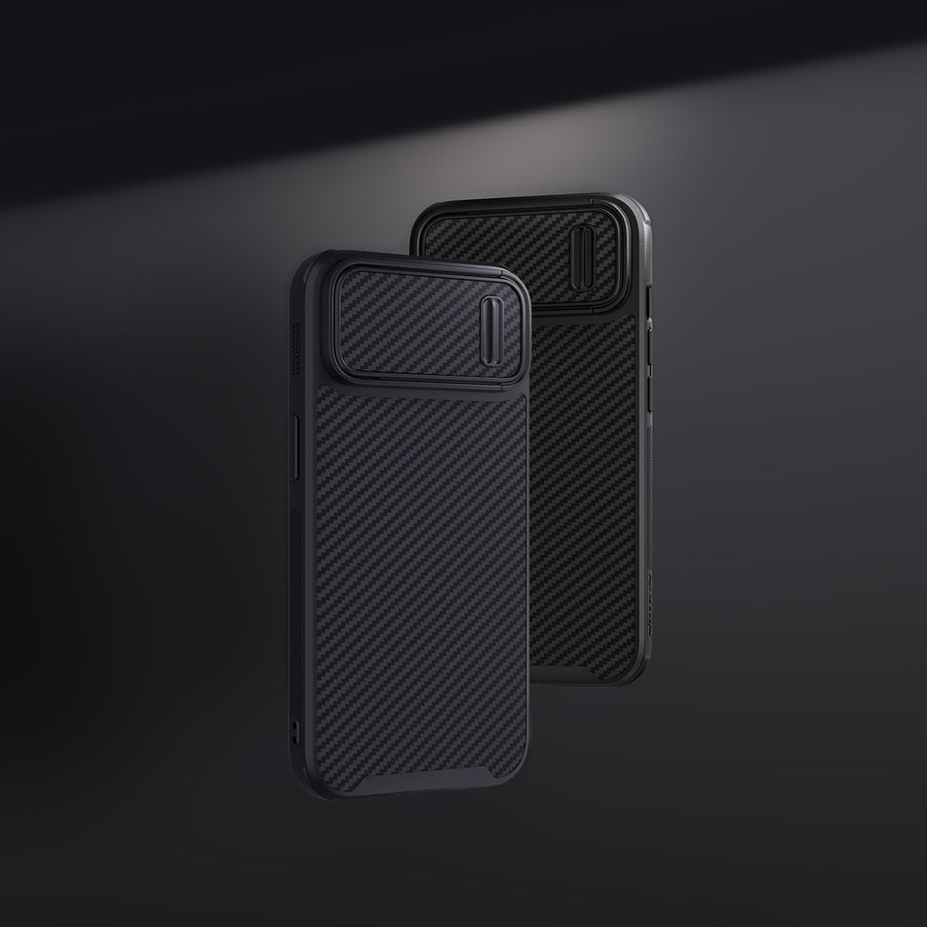 Nillkin dėklas iPhone 14 Pro Max – juodas, su kameros dangteliu