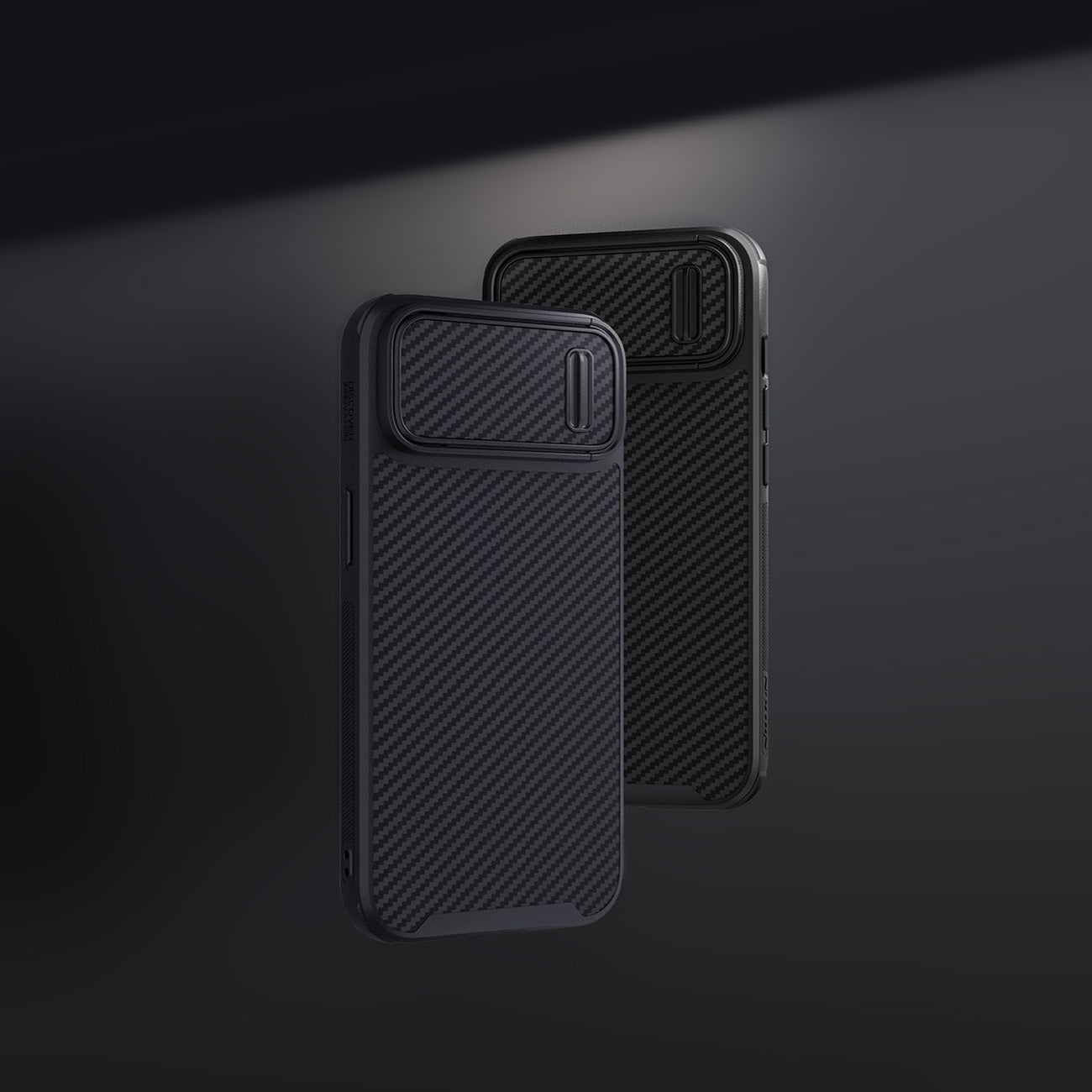 Nillkin dėklas iPhone 14 Pro Max – juodas, su kameros dangteliu
