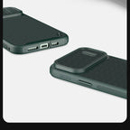 Nillkin Textured S MagSafe dėklas iPhone 14 su kameros dangteliu – juodas