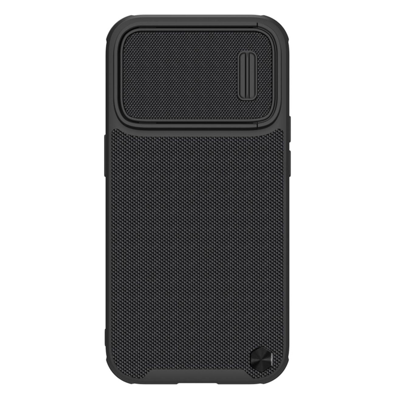 Nillkin Textured S dėklas iPhone 14 Pro su kameros dangteliu – juodas