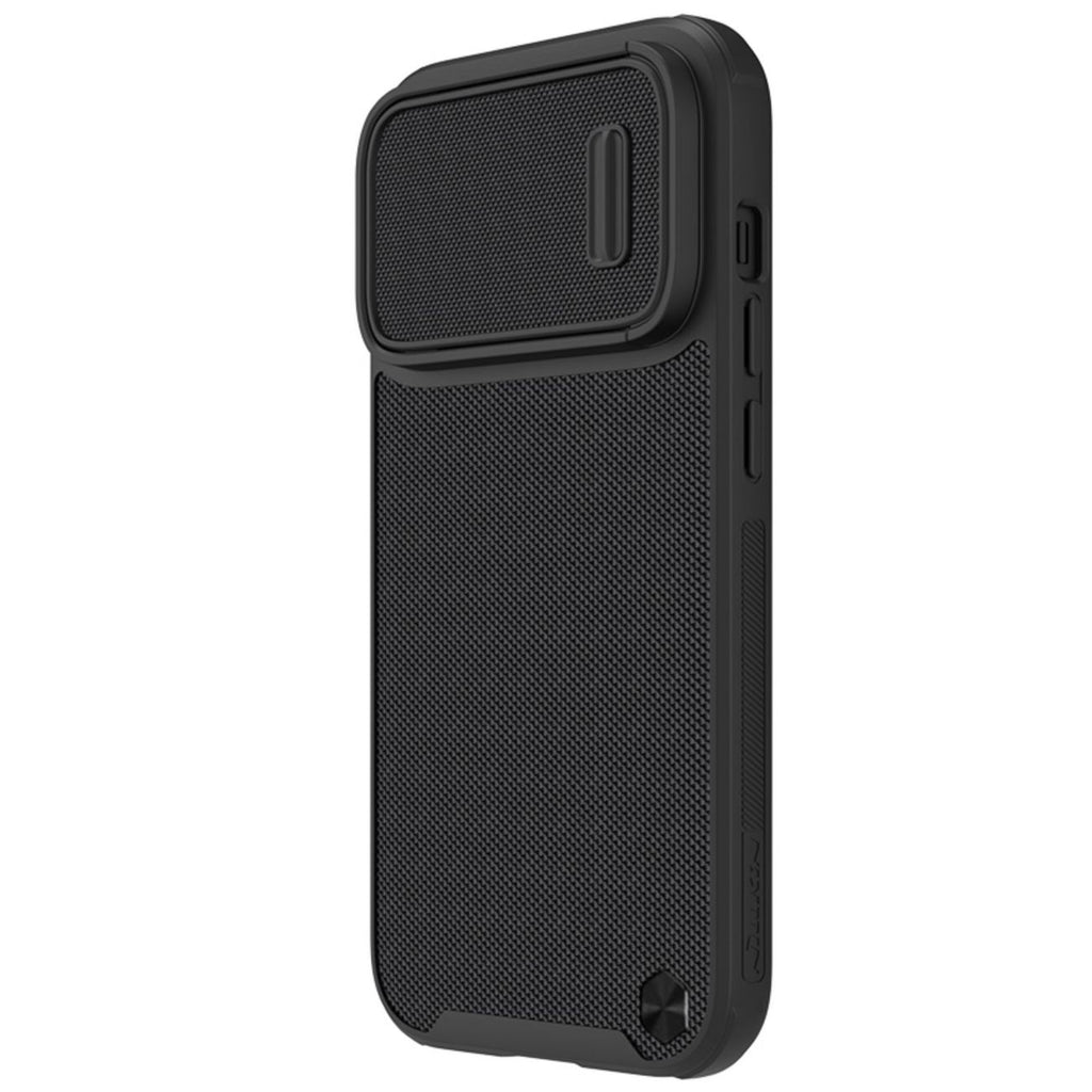 Nillkin Textured S dėklas iPhone 14 Pro su kameros dangteliu – juodas