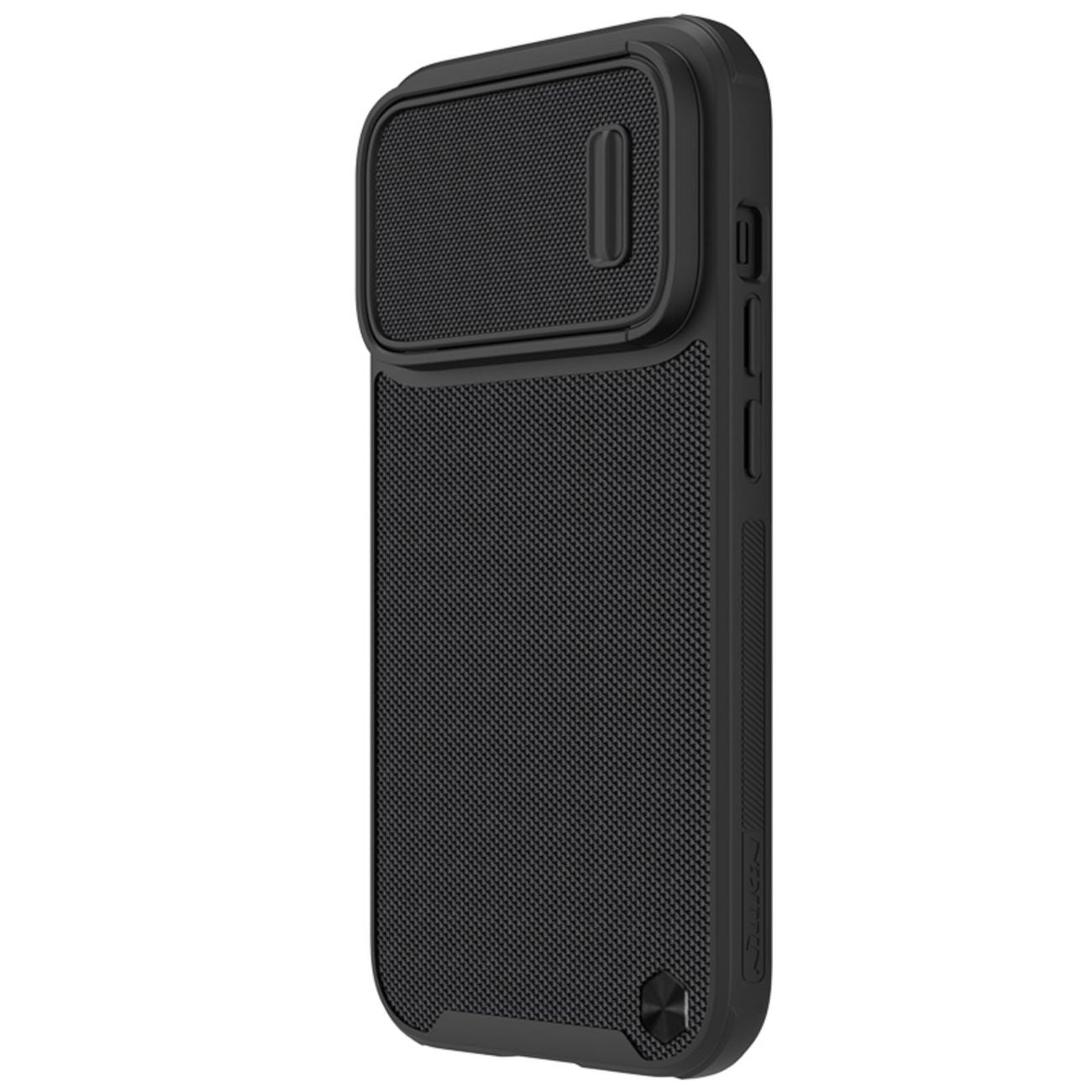Nillkin Textured S dėklas iPhone 14 Pro su kameros dangteliu – juodas