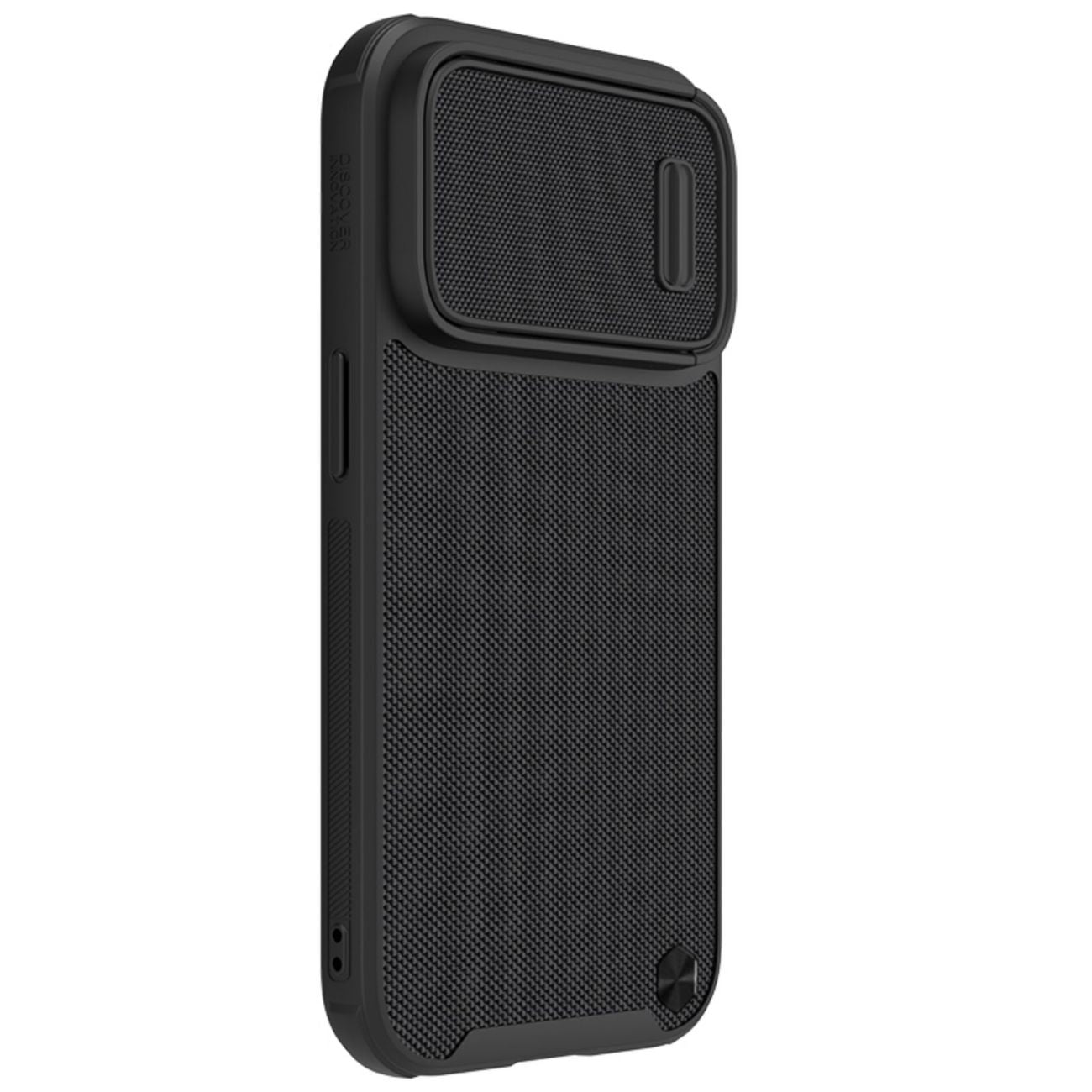 Nillkin Textured S dėklas iPhone 14 Pro su kameros dangteliu – juodas