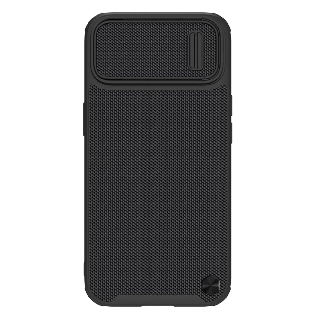Nillkin Textured dėklas iPhone 14 Plus su kameros dangteliu – juodas
