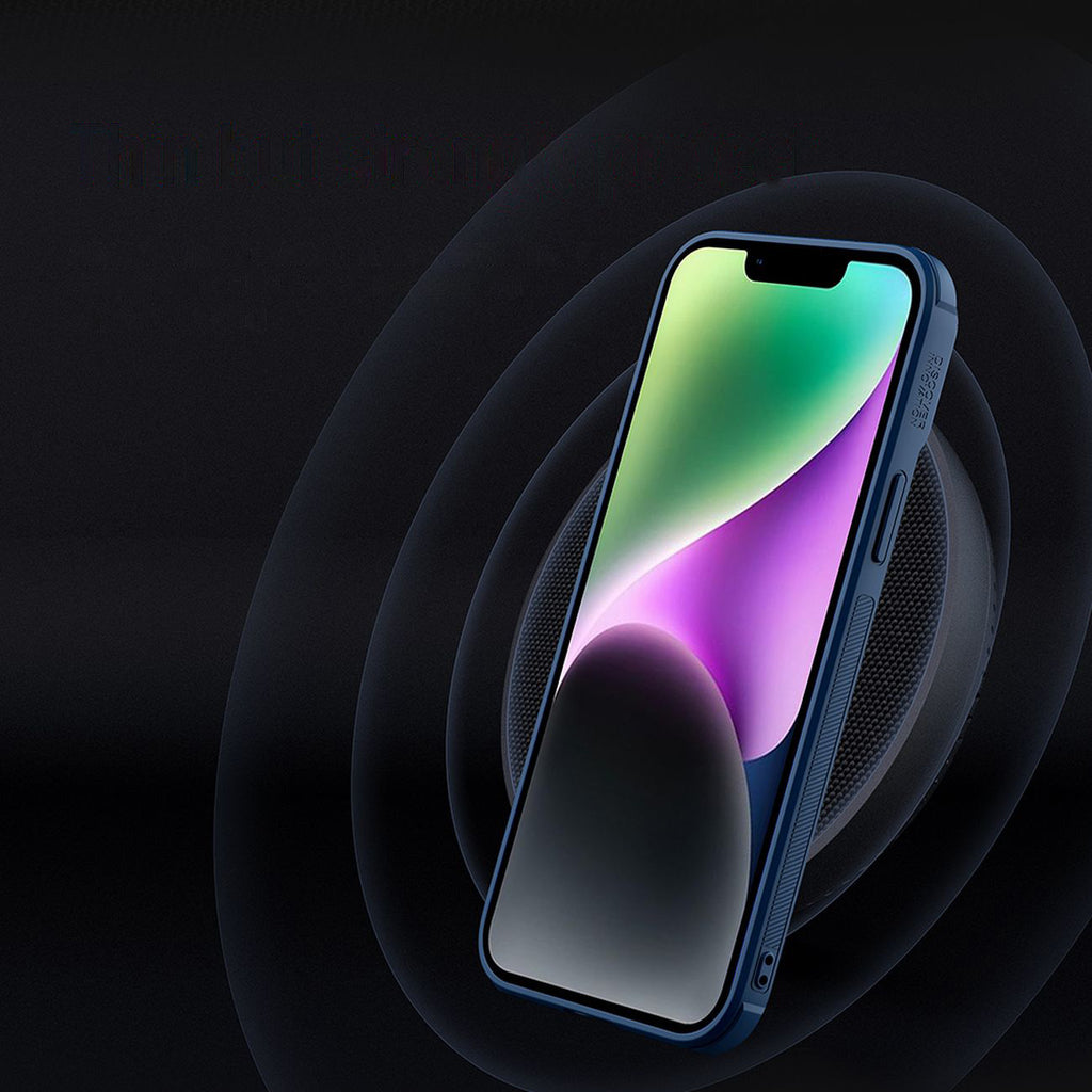 Nillkin Textured dėklas iPhone 14 Plus su kameros dangteliu – juodas