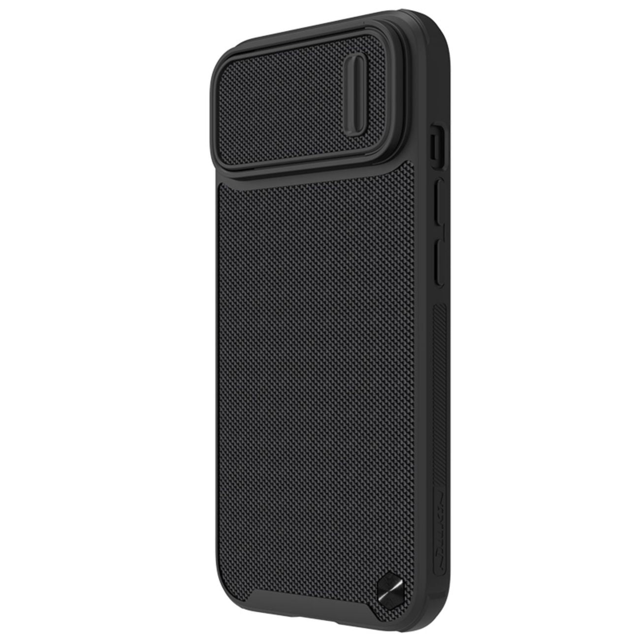 Nillkin Textured dėklas iPhone 14 Plus su kameros dangteliu – juodas
