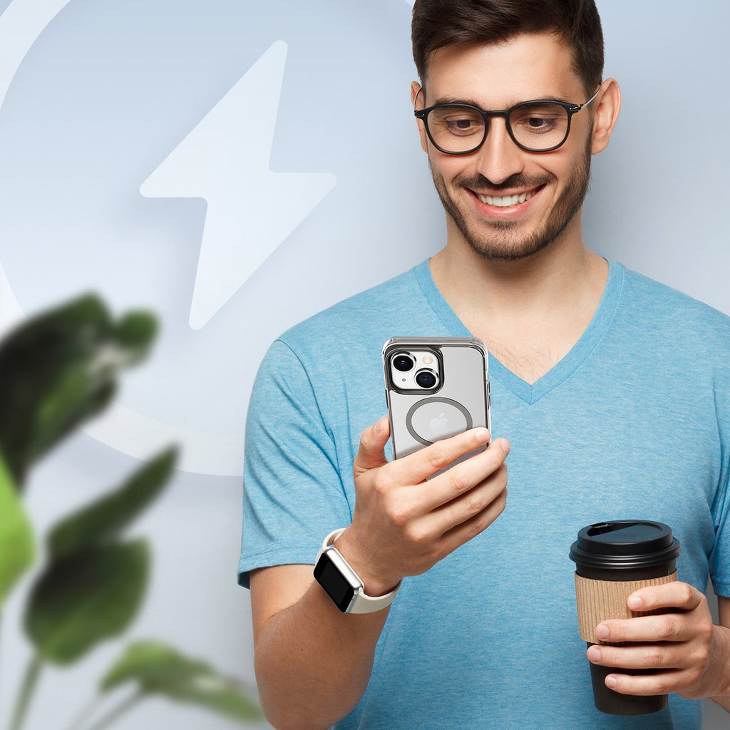 MagSafe magnetinis dėklas iPhone 14 Plus – pilkas