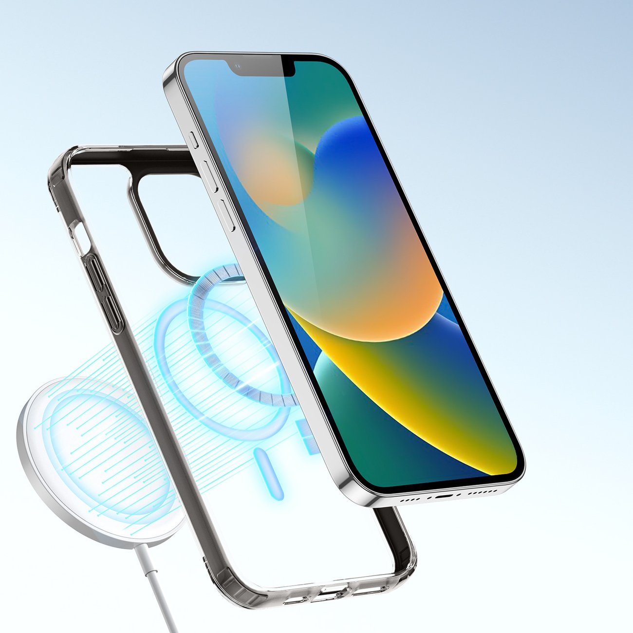 MagSafe magnetinis dėklas iPhone 14 Plus – pilkas