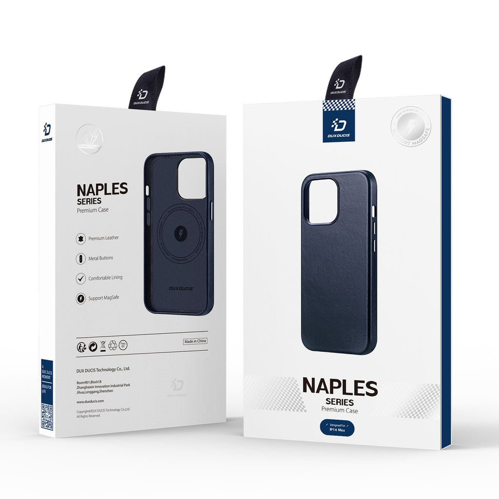 Dux Ducis Naples MagSafe odinis dėklas iPhone 14 Plus – mėlynas
