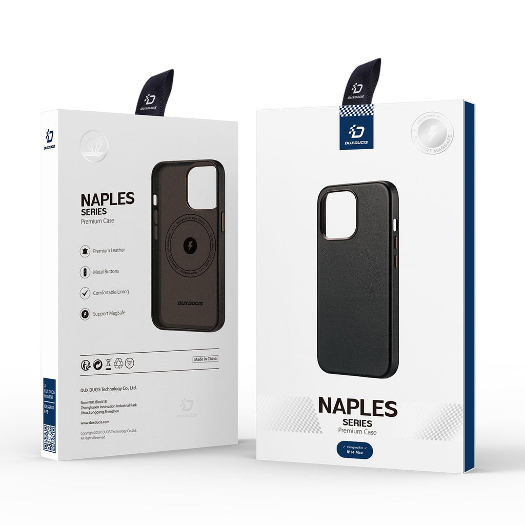 Dux Ducis Naples odinis MagSafe dėklas iPhone 14 Plus – tamsiai rudas