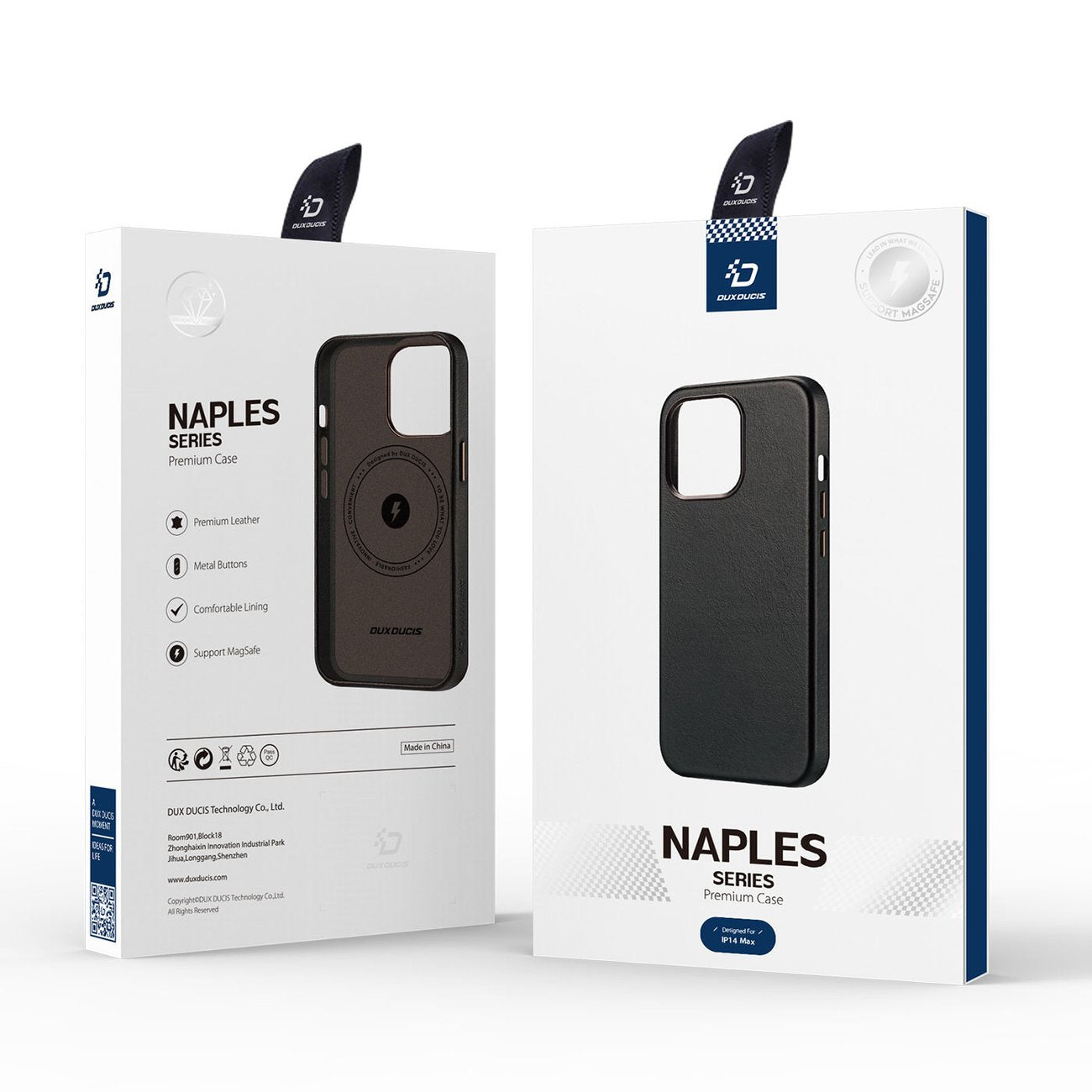 Dux Ducis Naples odinis MagSafe dėklas iPhone 14 Plus – tamsiai rudas
