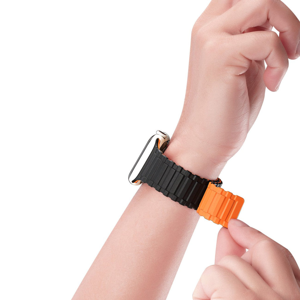 Dux Ducis Armor magnetinis dirželis Apple Watch 38/40/41 mm – juoda/oranžinė