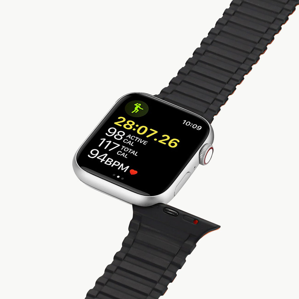 Dux Ducis Armor magnetinis dirželis Apple Watch 38/40/41 mm – juoda/oranžinė