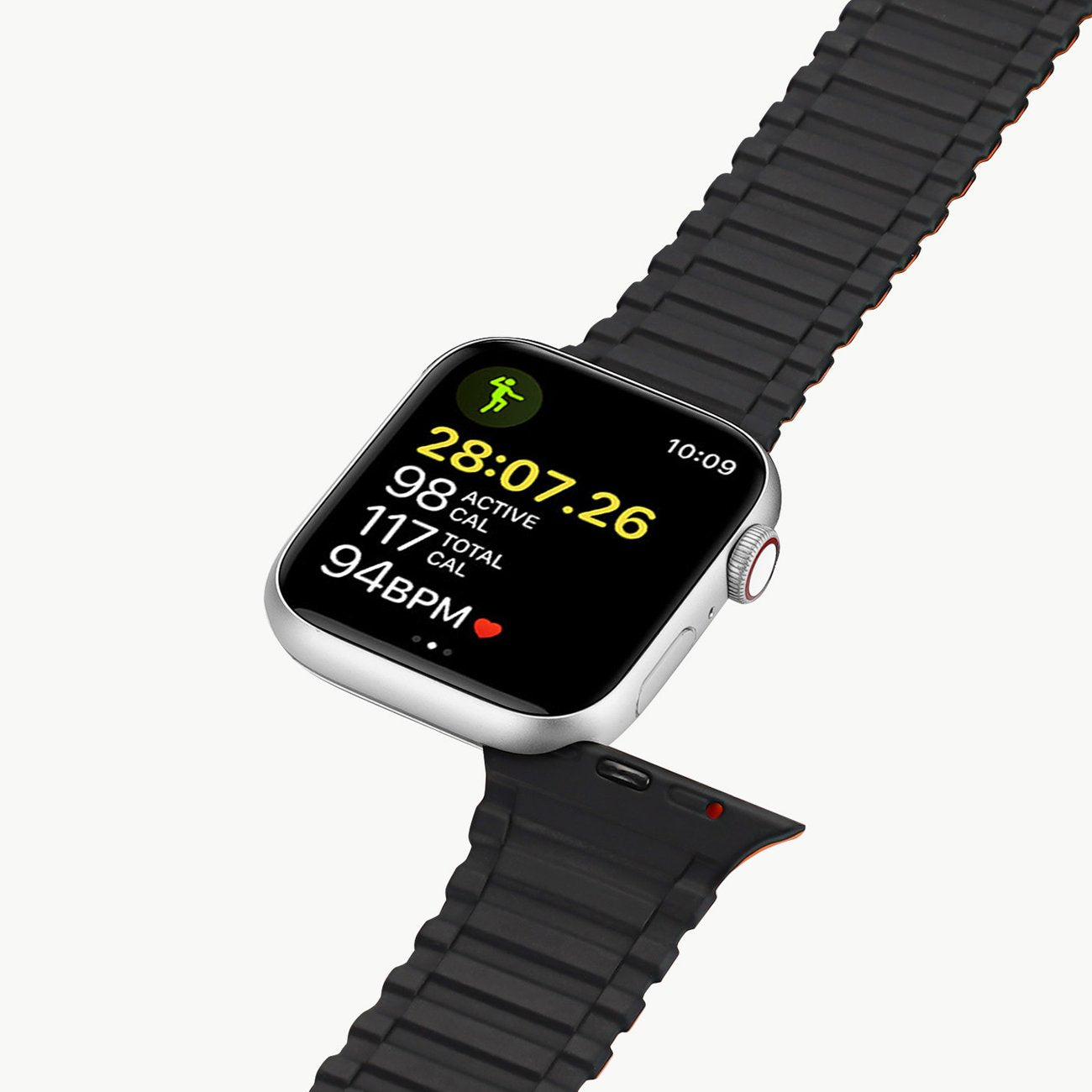 Dux Ducis Armor magnetinis dirželis Apple Watch 38/40/41 mm – juoda/oranžinė