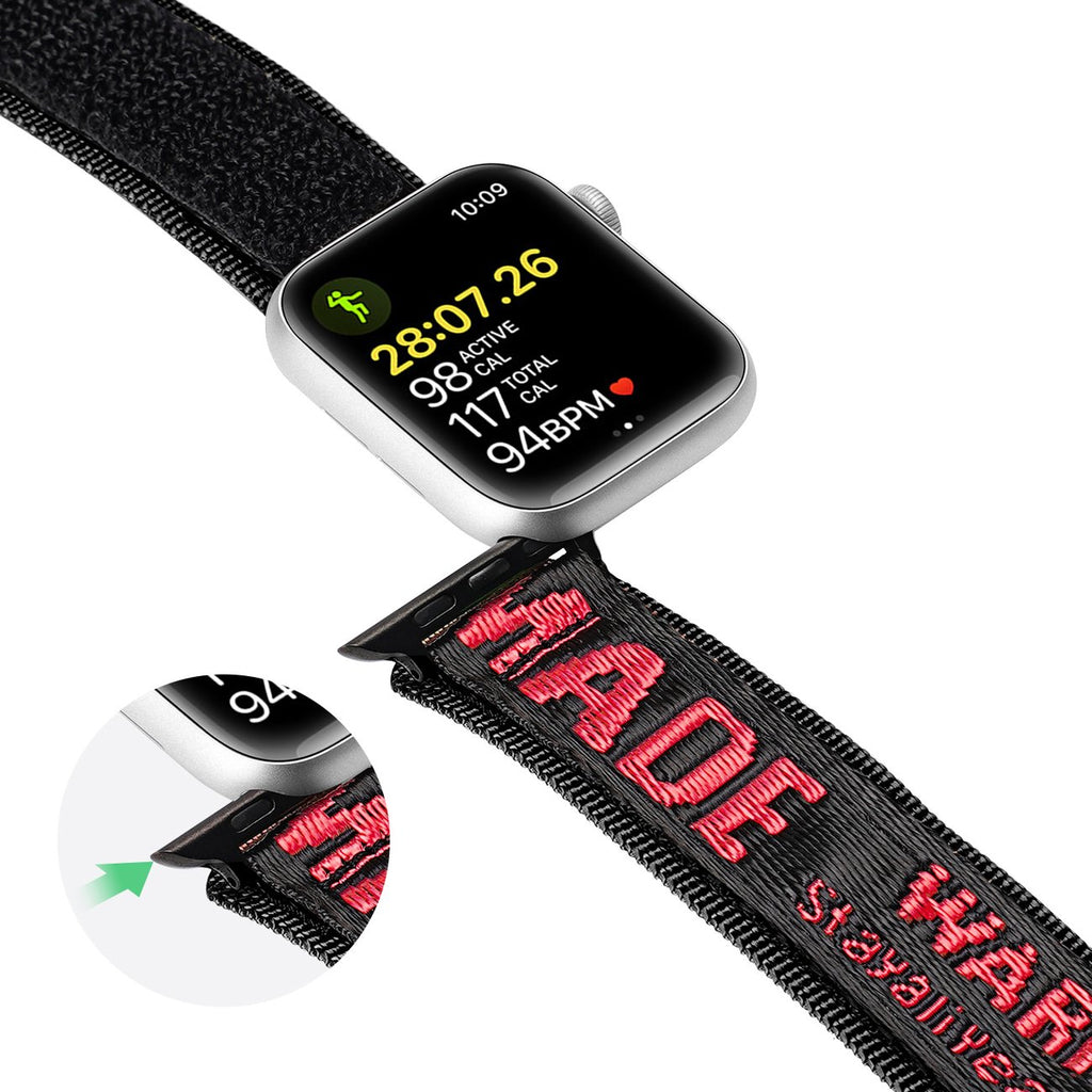 Dux Ducis Outdoor dirželis Apple Watch 42–49 mm – juodai raudonas