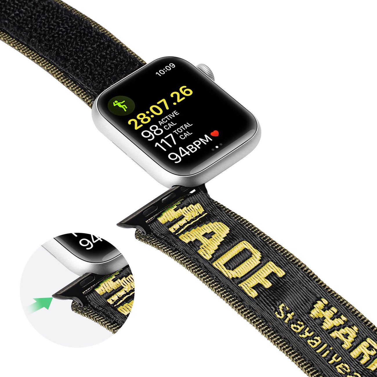 Dux Ducis Outdoor Apple Watch nailoninė apyrankė – geltona