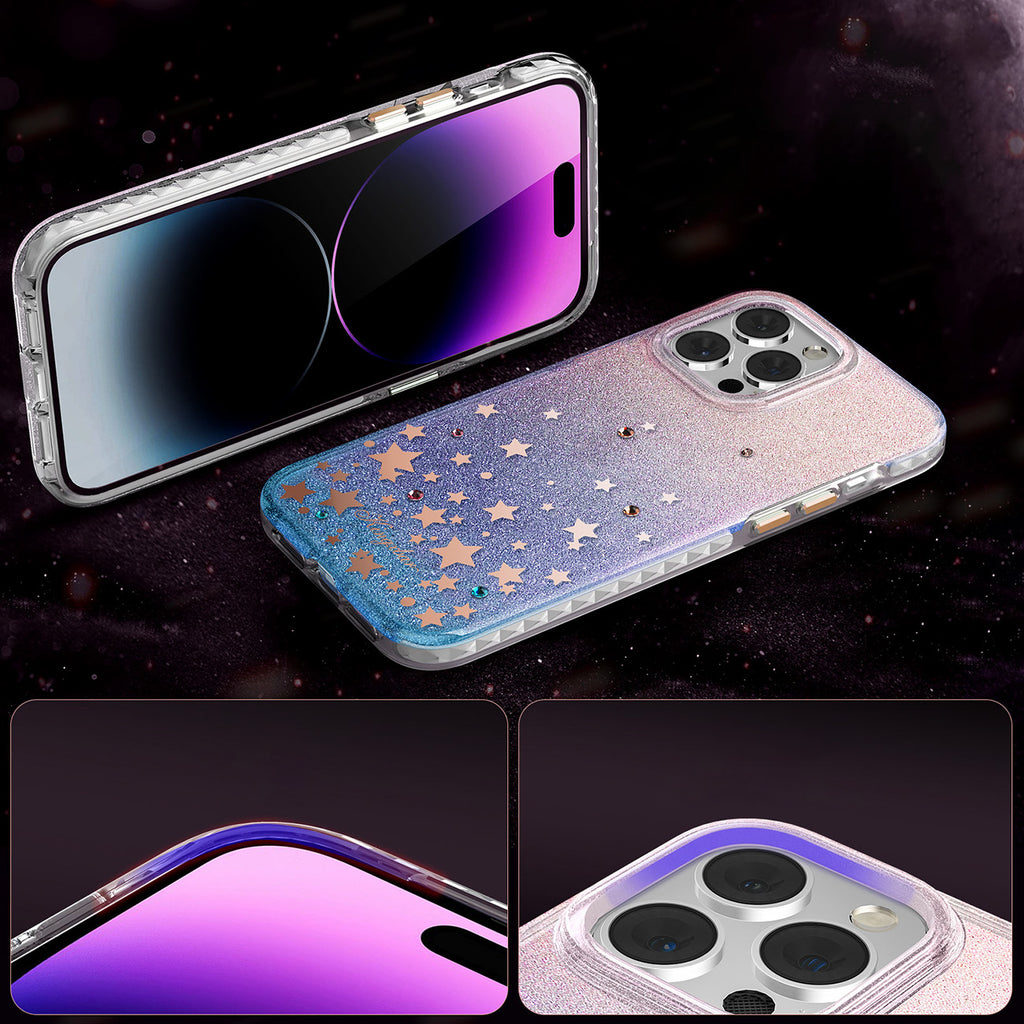 Kingxbar blizgus dėklas iPhone 14 Plus – zodiakas