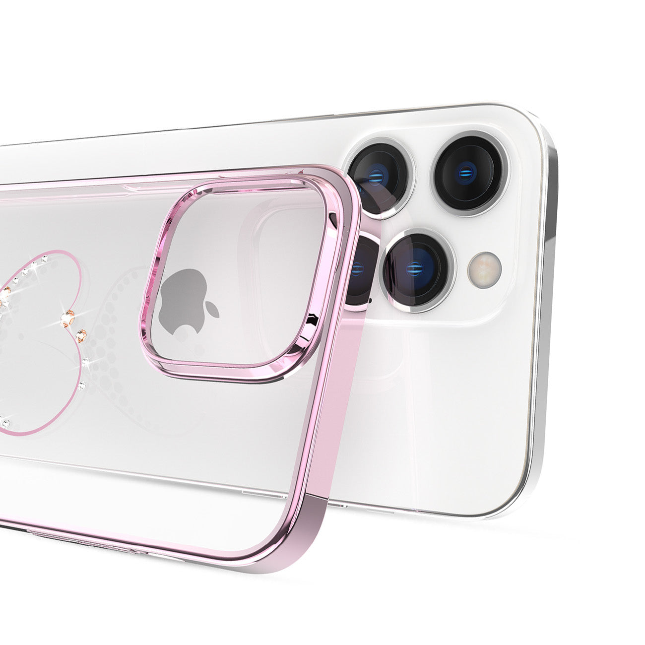 Kingxbar Wish dėklas iPhone 14 Plus – rožinis su kristalais