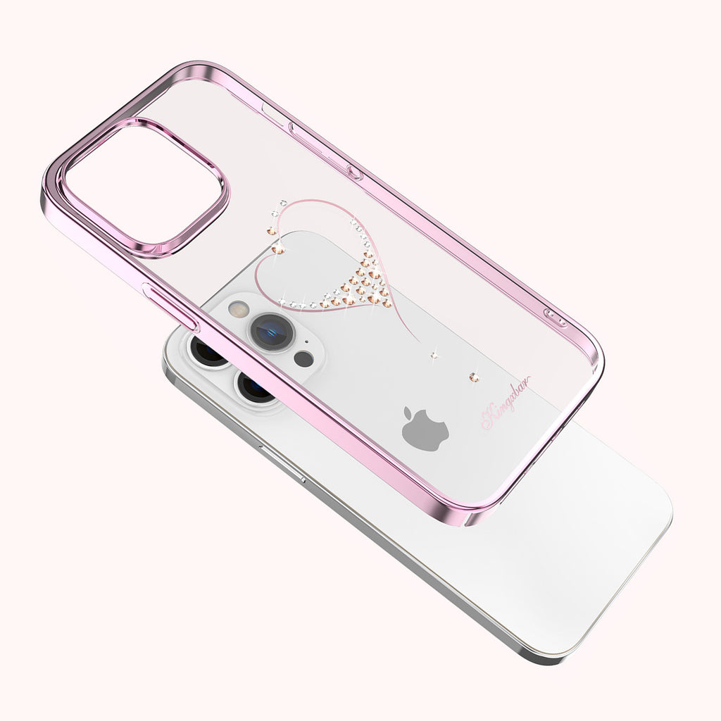 Kingxbar Wish dėklas iPhone 14 Plus – rožinis su kristalais