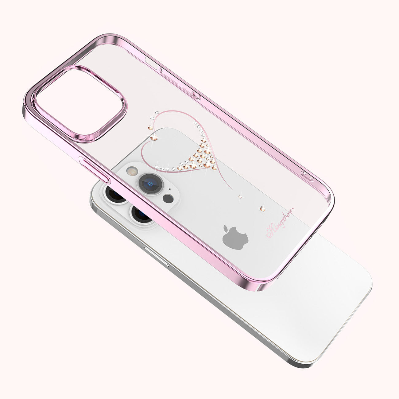 Kingxbar Wish dėklas iPhone 14 Plus – rožinis su kristalais