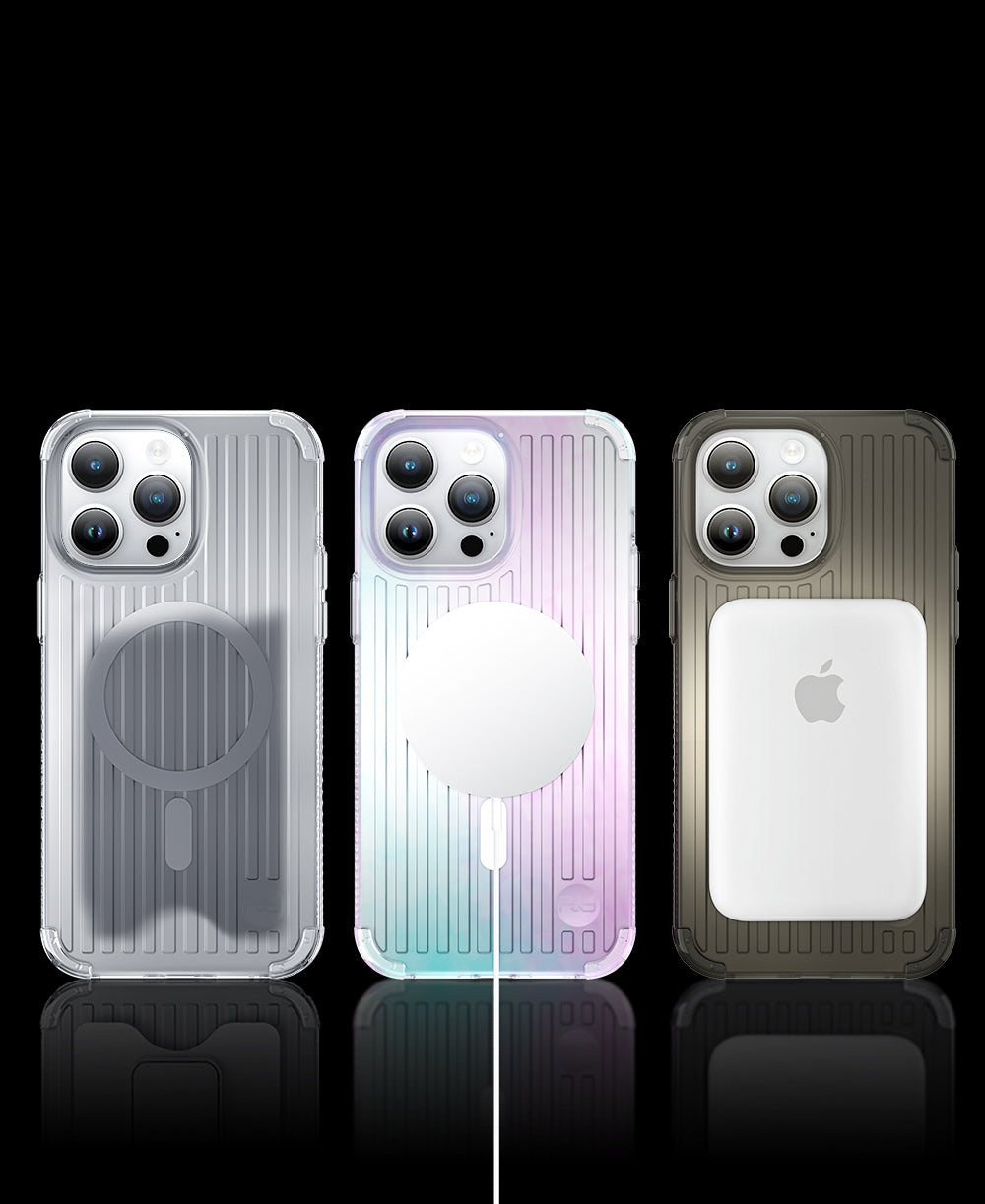 Kingxbar magnetinis MagSafe dėklas iPhone 14 Plus – sidabrinis