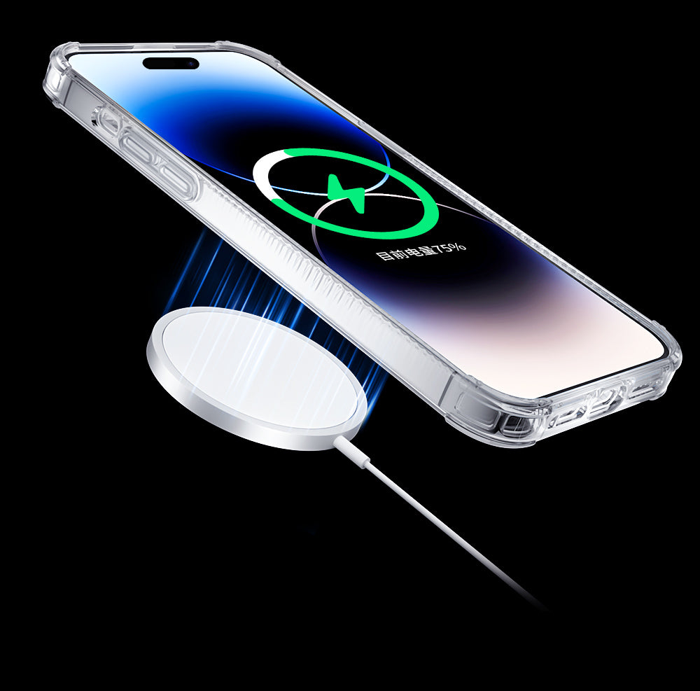 Kingxbar magnetinis MagSafe dėklas iPhone 14 Plus – sidabrinis