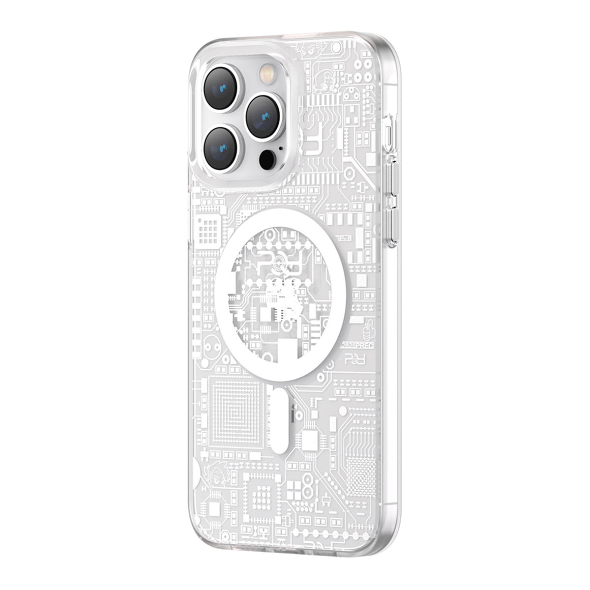 Kingxbar PQY Geek Series MagSafe dėklas iPhone 14 Plus – sidabrinis