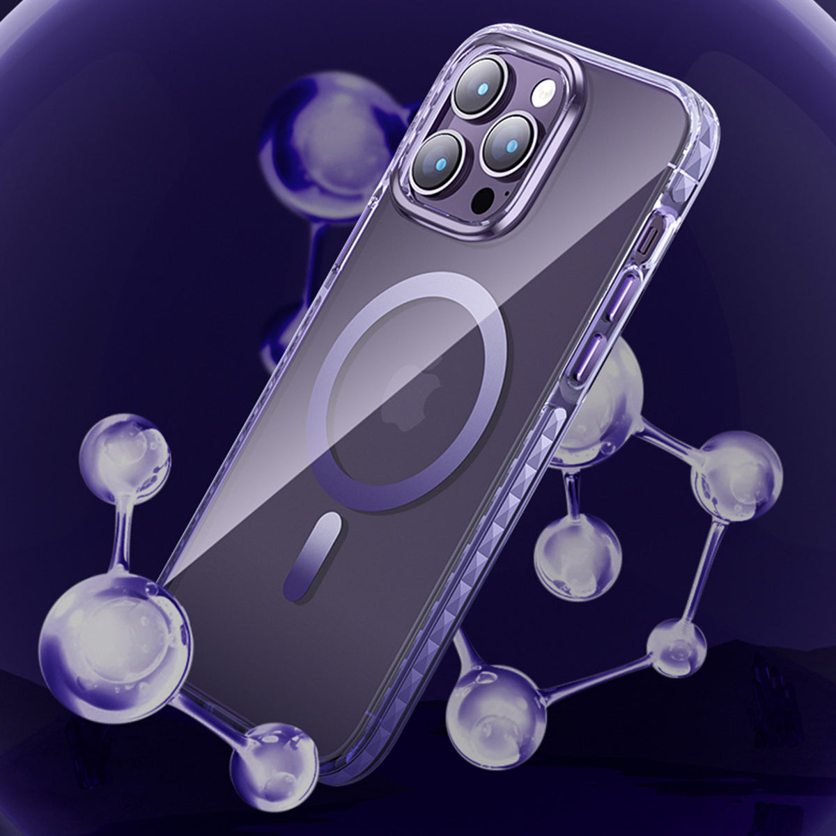 Kingxbar Ice Crystal MagSafe dėklas iPhone 14 – pilkas