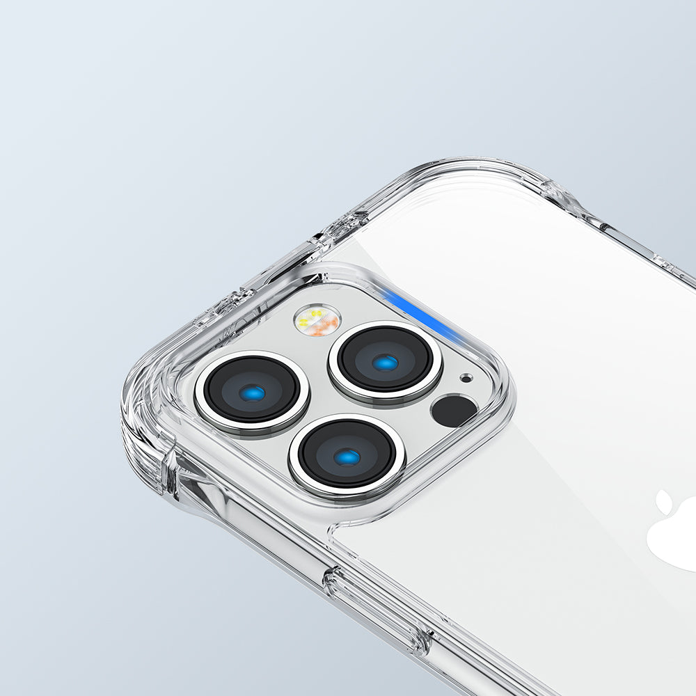 Joyroom Defender dėklas iPhone 14 Pro – skaidrus su kabliukais
