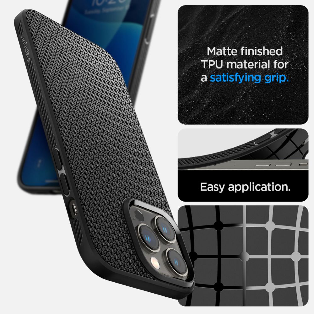 Spigen Liquid Air dėklas iPhone 14 Pro – matinis juodas