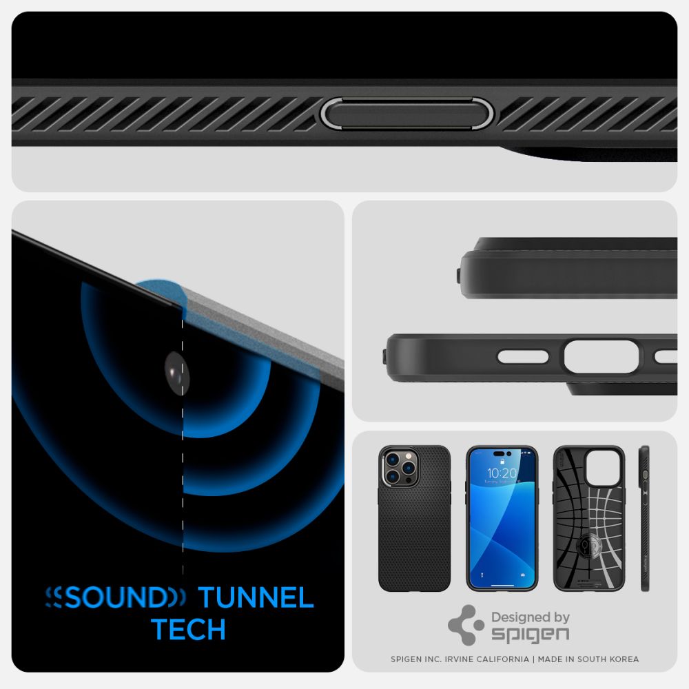 Spigen Liquid Air dėklas iPhone 14 Pro – matinis juodas