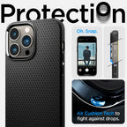 Spigen Liquid Air dėklas iPhone 14 Pro – matinis juodas