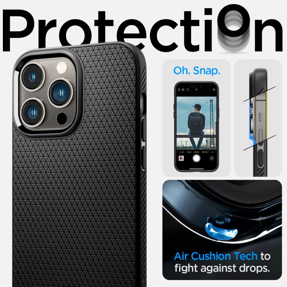 Spigen Liquid Air dėklas iPhone 14 Pro – matinis juodas