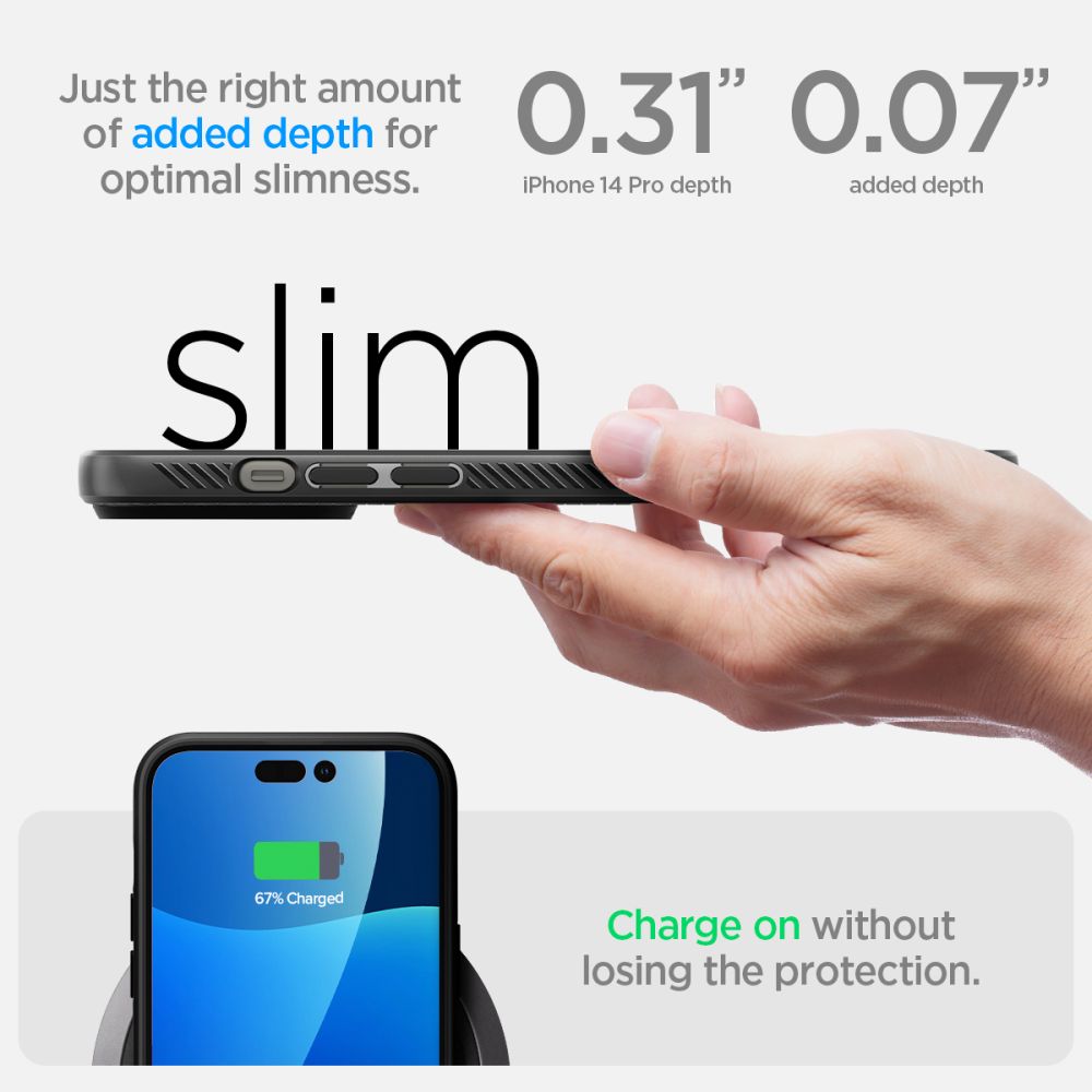 Spigen Liquid Air dėklas iPhone 14 Pro – matinis juodas