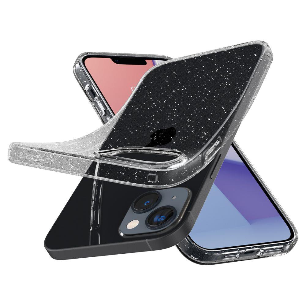 Spigen Liquid Crystal Glitter dėklas iPhone 14 Plus – skaidrus