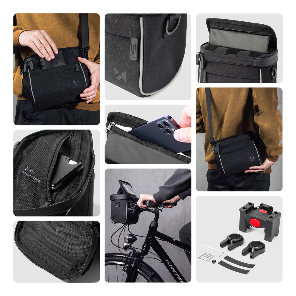 Wozinsky Handlebar Bag Bike Shoulder Bag Juoda (WBHBB-01) -- Bicycle Bags